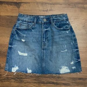 jean skirt with little rips
